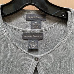 Banana Republic Silk Gray Cardigan Sweater Set - XS